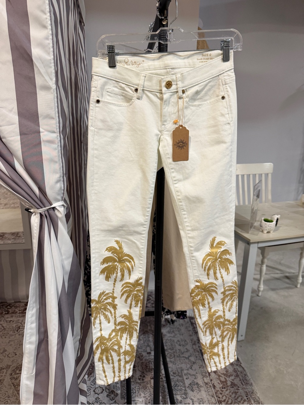 Lilly Pulitzer White Palm-Print Women’s Jeans